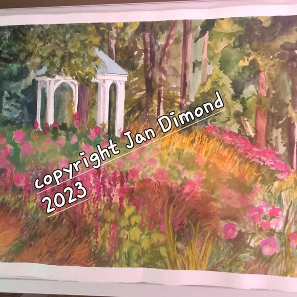 Watercolor Painting, Original Art, Signed, One of a kind - 22" x 15" - Picture 5 of 5